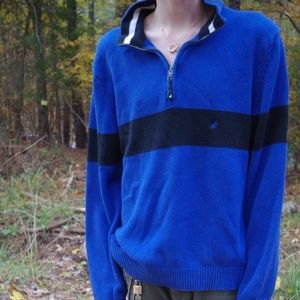 Blue Nautica Knit Quarter Zip